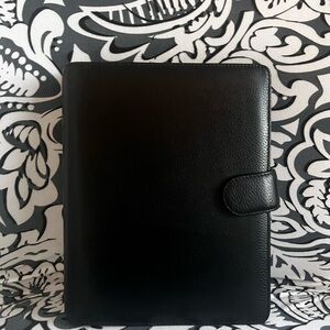 Cloth & Paper 6-Ring A5 Agenda Black Pebble Leather w/blank Cloth & Paper Insert